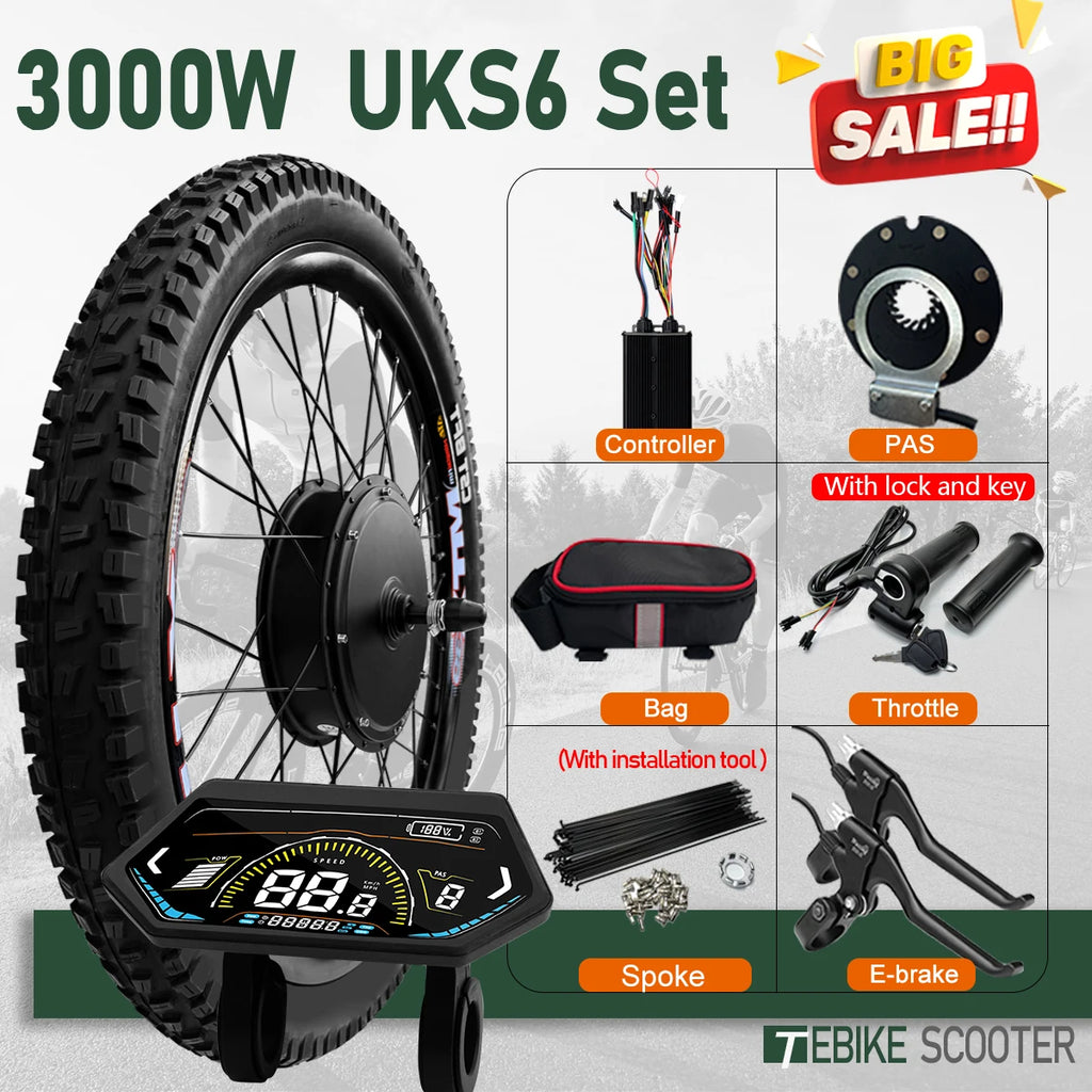 72V 3000W Electric Bicycle Conversion Kit