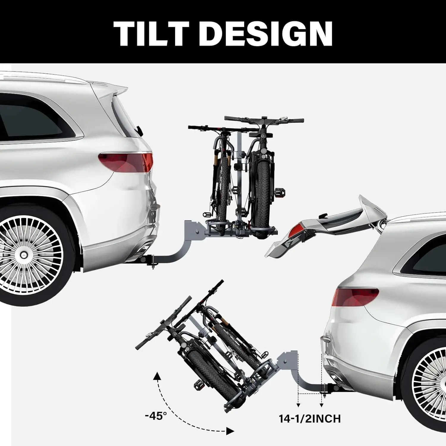 Foldable 2-Bike Hitch Rack for Car