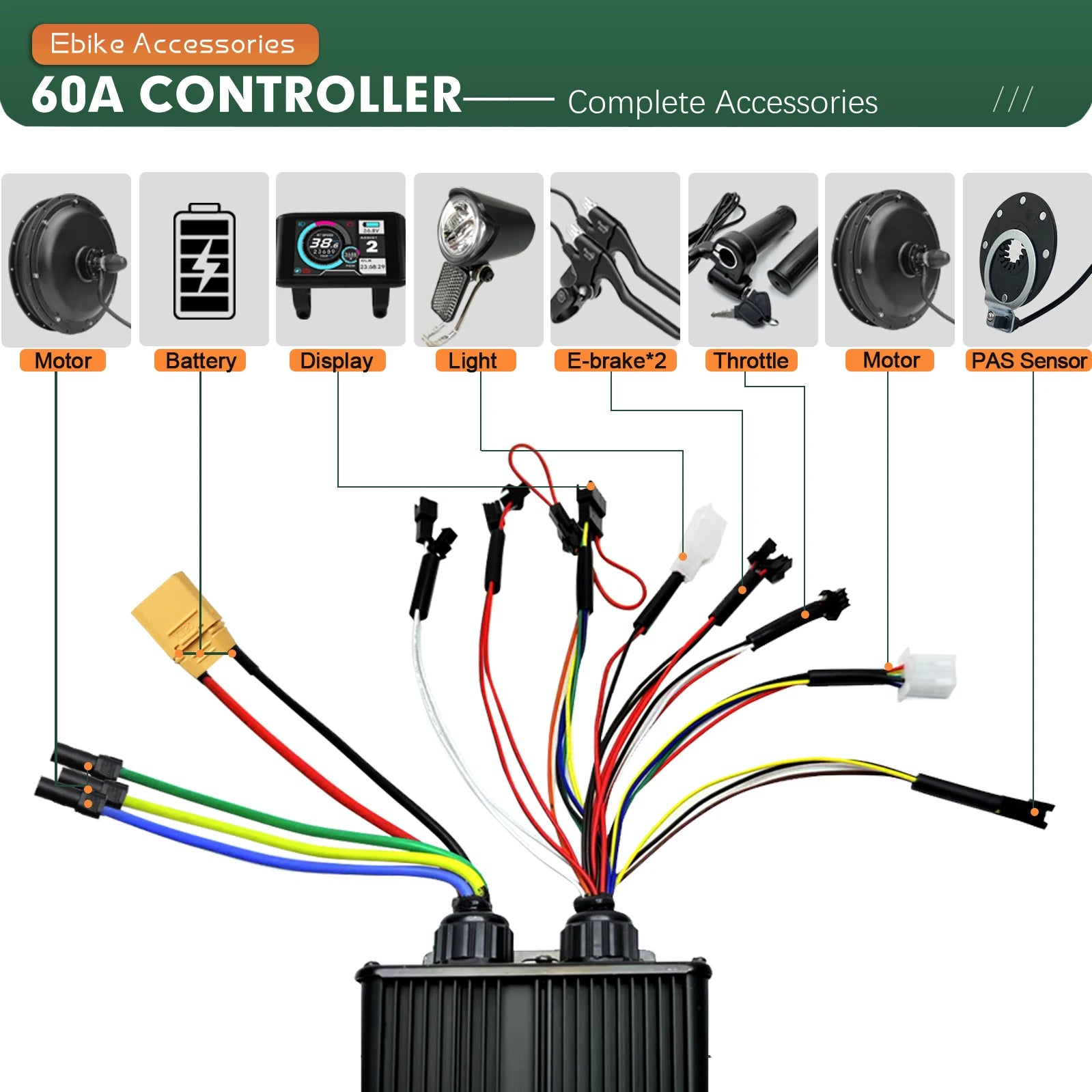 72V 3000W Electric Bicycle Conversion Kit