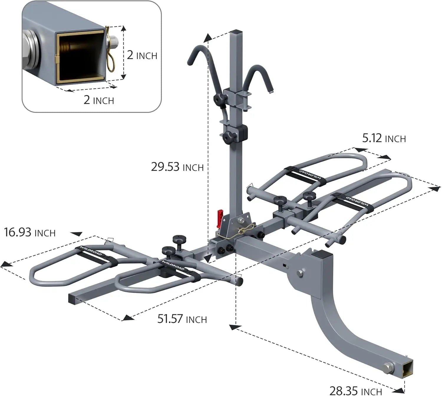 Foldable 2-Bike Hitch Rack for Car